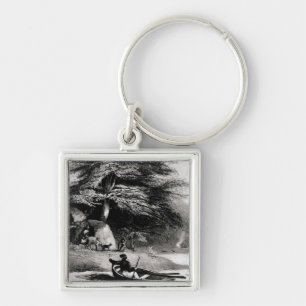 Chaveiro Wigwams de Fuegian na esperança Harbourin o