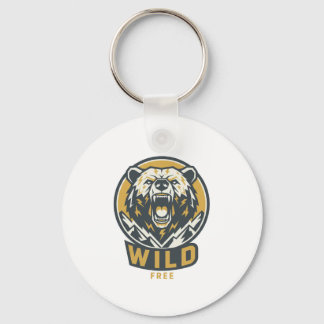 Chaveiro WILD & FREE Bear Emblem Keychain 