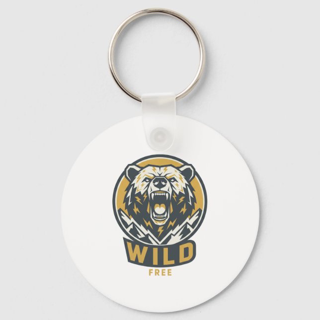 Chaveiro WILD & FREE Bear Emblem Keychain  (Frente)