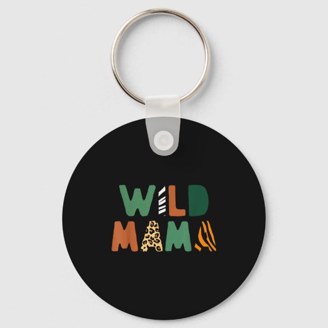 Chaveiro Wild Mama Zoo Born Wild Birthday Safari Jungle Fam (Frente)