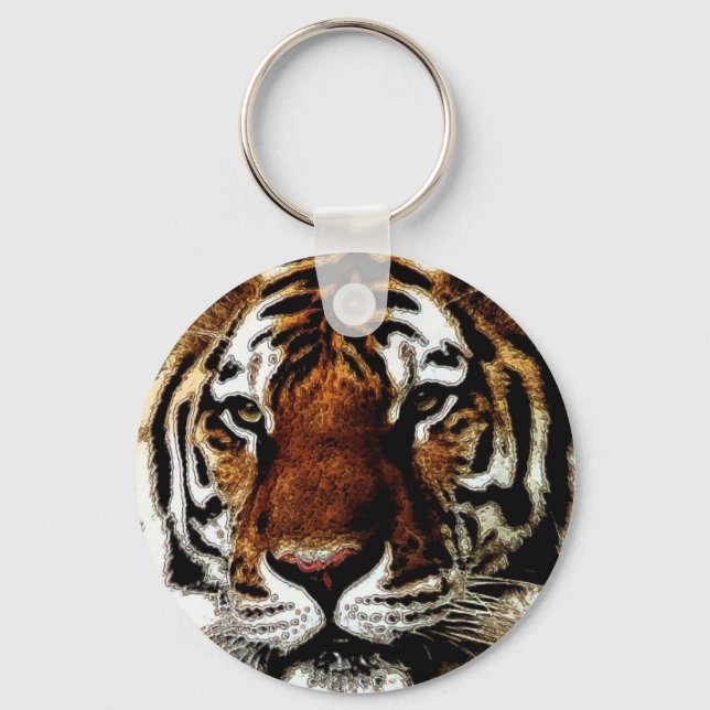 Chaveiro Wild Tiger Trabalho de arte (Frente)