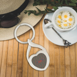 Chaveiro Wildflowers pattern name grey Metal Keychain