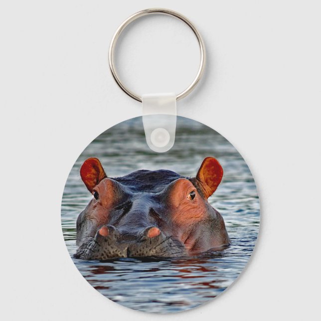 Chaveiro Wildlife Hippo Water Photo (Frente)