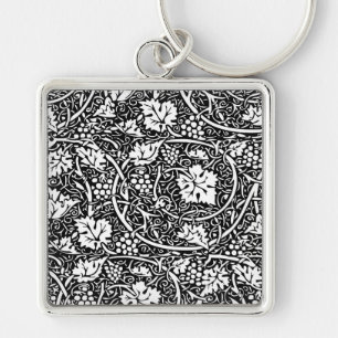 Chaveiro William Morris Black White Grape Vine