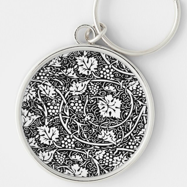 Chaveiro William Morris Black White Grape Vine (Frente)