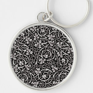 Chaveiro William Morris Black White Grape Vine Art