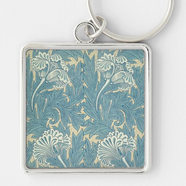 Chaveiro William Morris Classic Tulip Blue Floral (Frente)