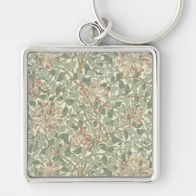 Chaveiro William Morris Honeysuckle Green Floral (Frente)