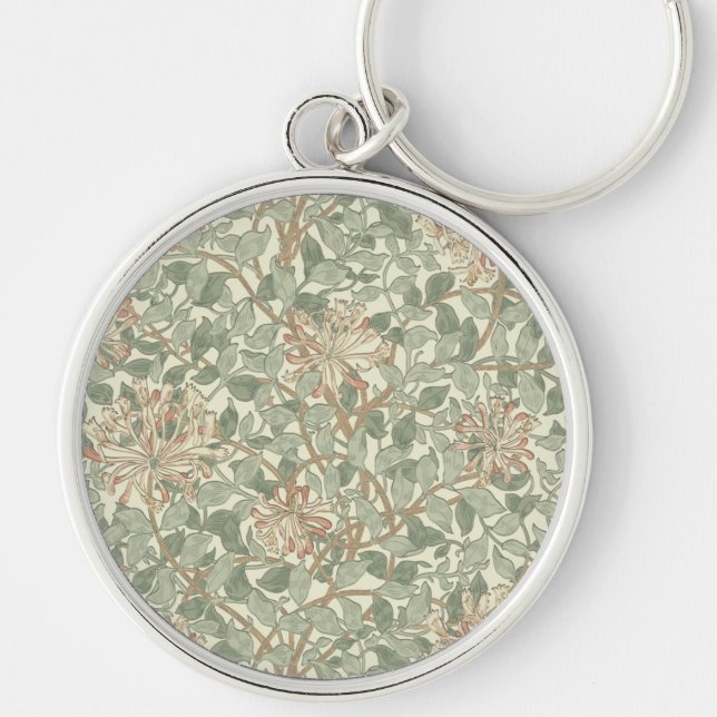 Chaveiro William Morris Honeysuckle Green Floral (Frente)