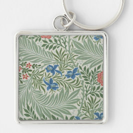 Chaveiro William Morris Larkspur Verde Floral Azul