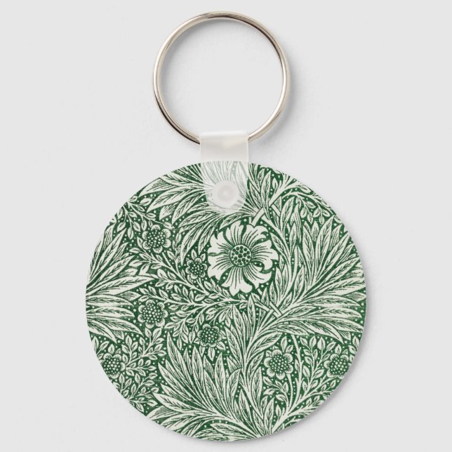 Chaveiro william morris marigold verde floral flor (Frente)