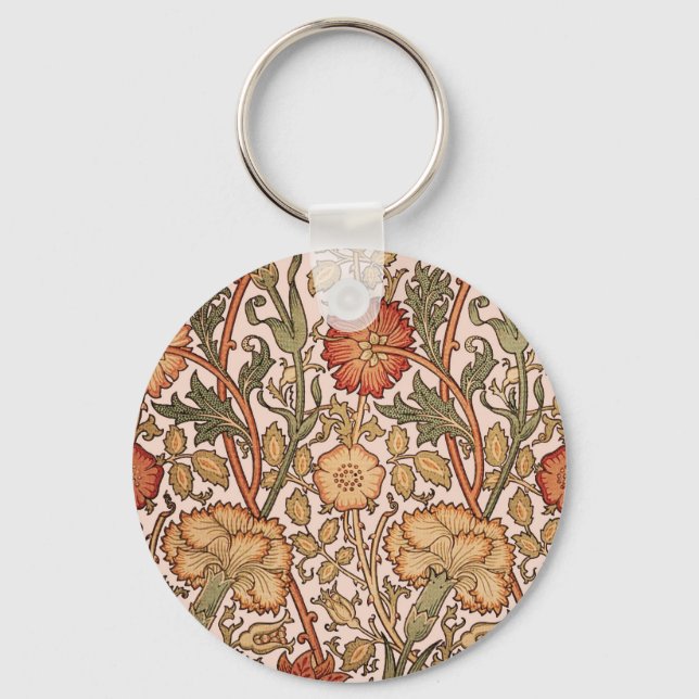 Chaveiro William Morris Pink Rose Flower Wallpaper Padrão (Frente)