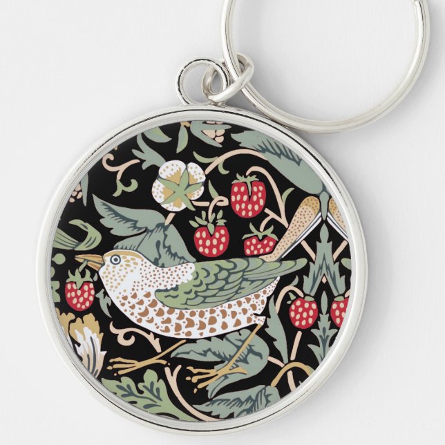 Chaveiro William Morris Strawberry Thief I Black Birds (Frente)