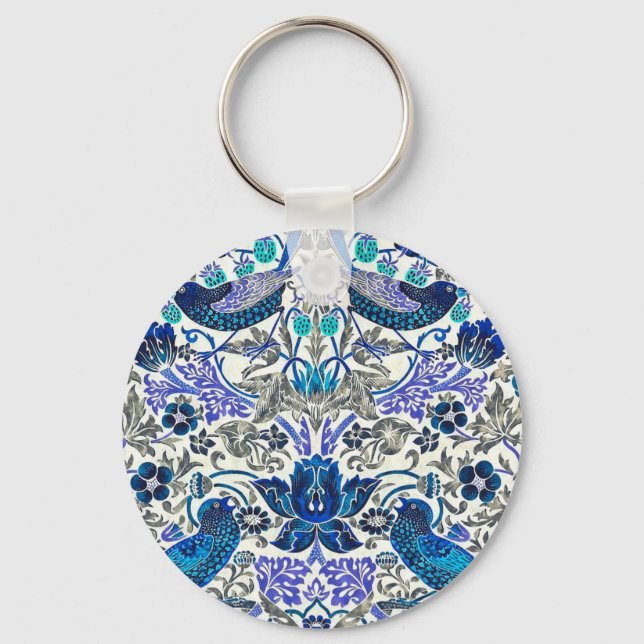 Chaveiro William Morris Strawberry Thief - Invertido (Frente)