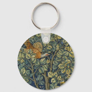 Chaveiro William Morris Vintage Faisão Esquilo Flor