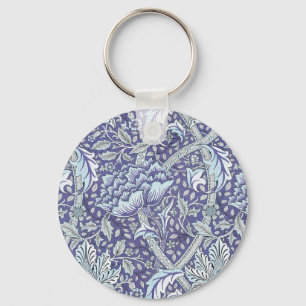 Chaveiro William Morris Windrush Padrão Floral Azul