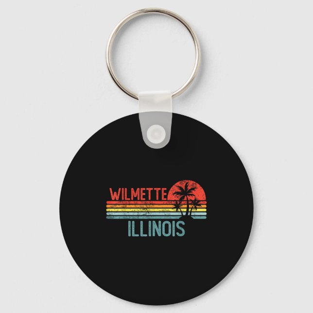 Chaveiro Wilmette Illinois Funny Usa City Trip Home Roots  (Frente)