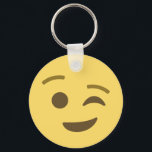 Chaveiro Winking Emoji<br><div class="desc">Winking Emoji. Emoji art Versão 2 de EmojiOne. Licenciado sob Creative Commons (CC-BY 4.0).</div>