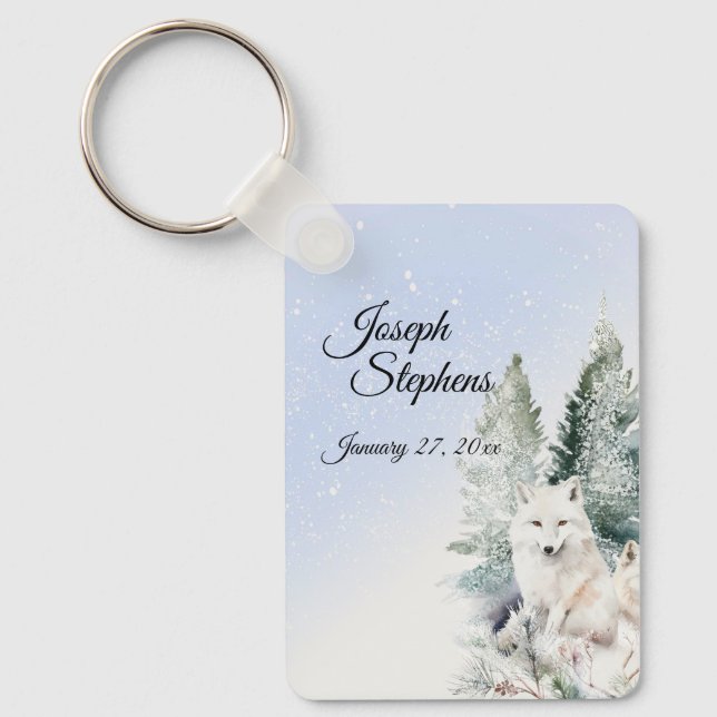 Chaveiro Winter Forest Watercolor Keychain (Frente)