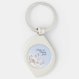 Chaveiro Winter Forest Watercolor Metal Keychain