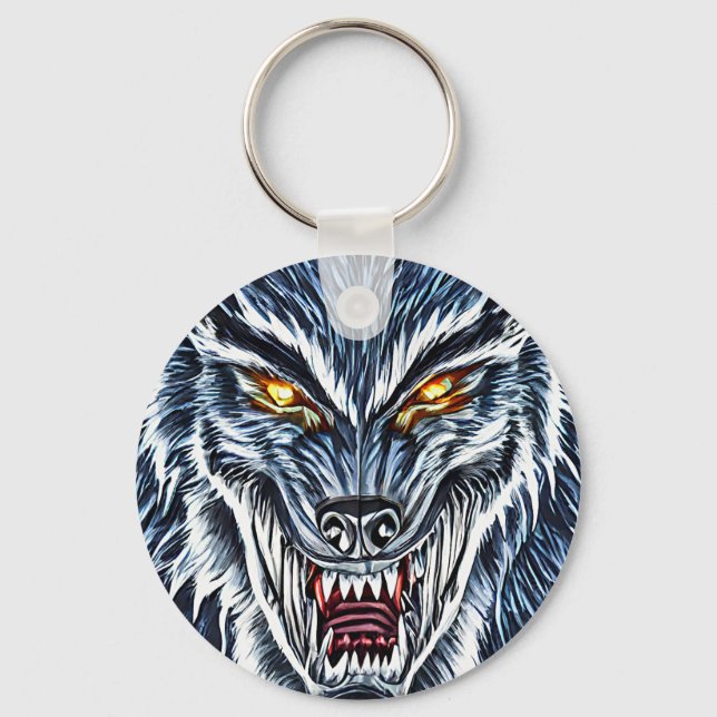 Chaveiro Winter Werewolf Fantasy Dark horror art (Frente)