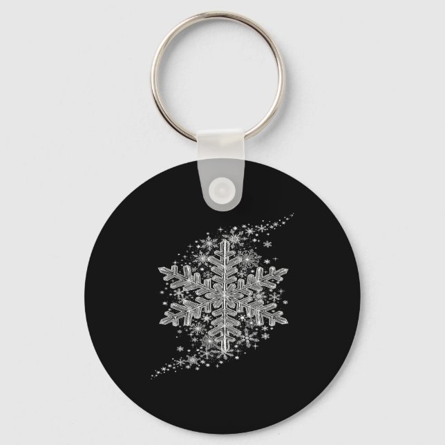 Chaveiro Winter Wonderland Snowflake Holiday Design For Men (Frente)