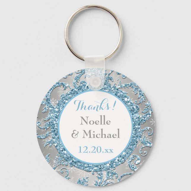 Chaveiro Winter Wonderland Weding Favor Key Chain 2 (Frente)