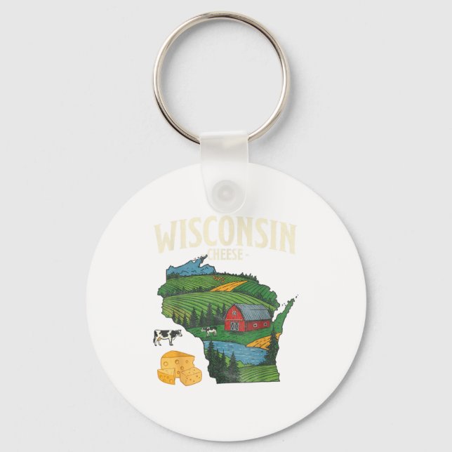 Chaveiro Wisconsin Cheese State Pride Farm Dairy Lover Gift (Frente)