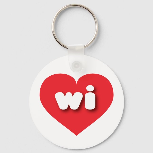 Chaveiro Wisconsin Red Heart - Eu adoro wi (Frente)