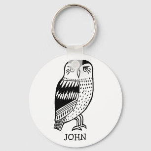 Chaveiro Wise Owl NOME PERSONALIZADO Charming Bird