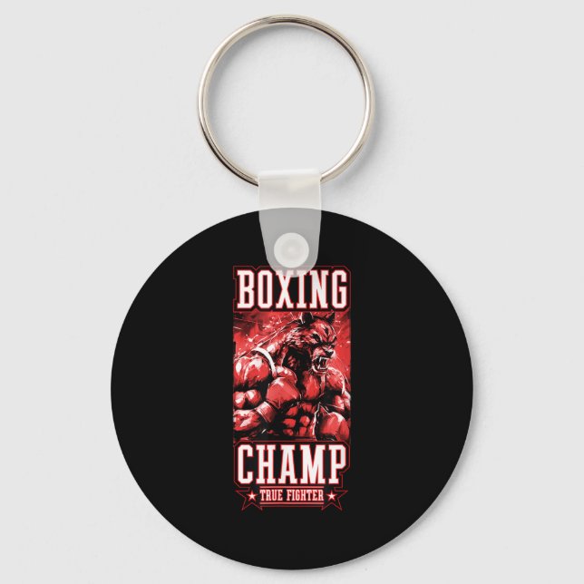 Chaveiro Wolf Boxing Champ _ Boxer Fighter Motivation  (Frente)