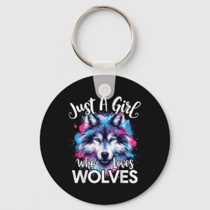 Chaveiro Wolf Face Apenas Uma Menina Que Ama Lobos