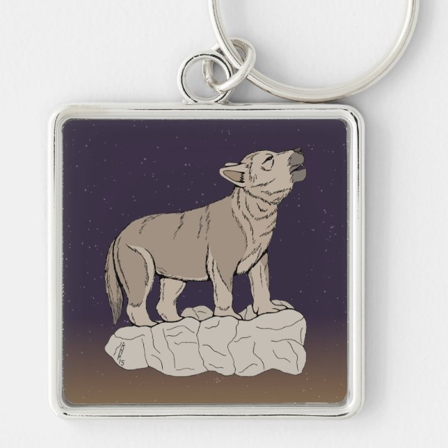 Chaveiro Wolf Pup Howling (Frente)