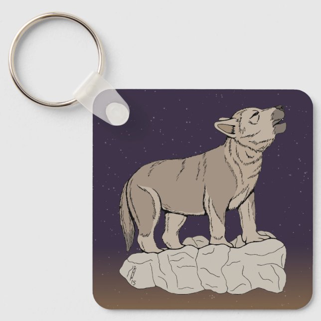 Chaveiro Wolf Pup Howling (Frente)