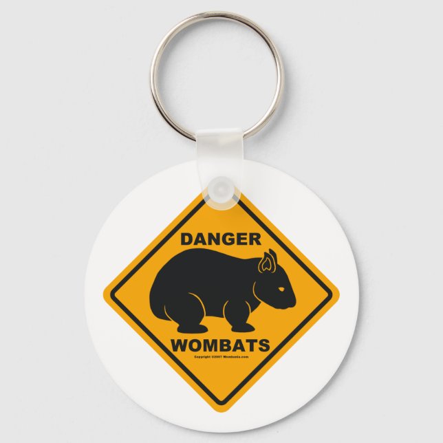 Chaveiro Wombat Danger Road Sign (Frente)
