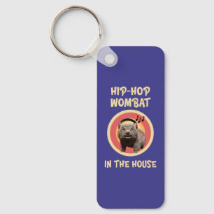 Chaveiro Wombat de Hip-hop Engraçado em Casa