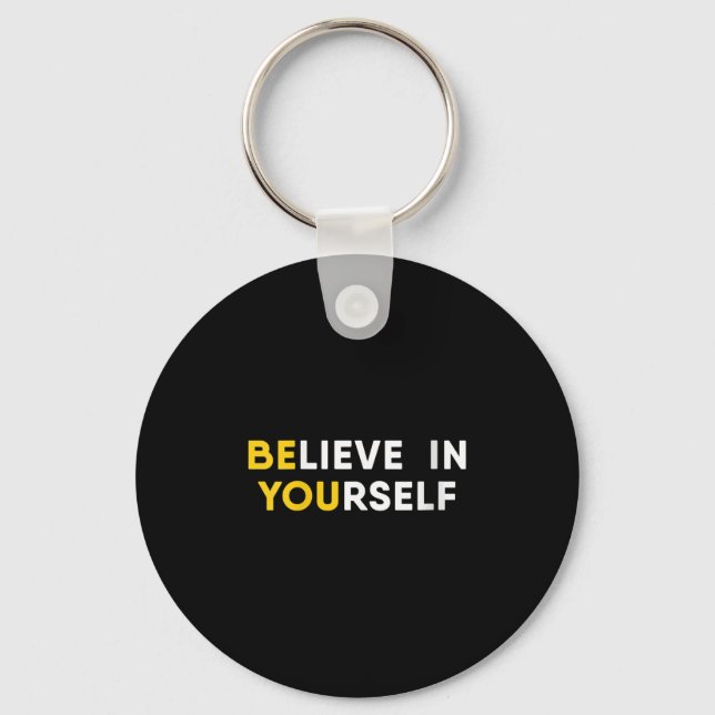 Chaveiro Womens Believe In Yourself Motivation Quote V-neck (Frente)