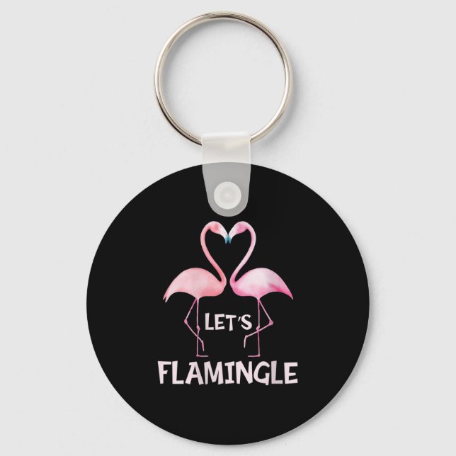 Chaveiro Womens Cute Let's Flamingle Nk Flamingo Summer Lov (Frente)