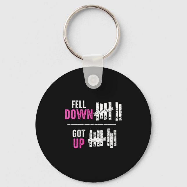 Chaveiro Womens Fell Down Got Up Motivational Funny Sitive  (Frente)