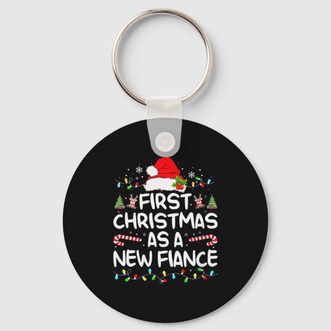 Chaveiro Womens First Christmas With My Hot New Fiance Enga (Frente)