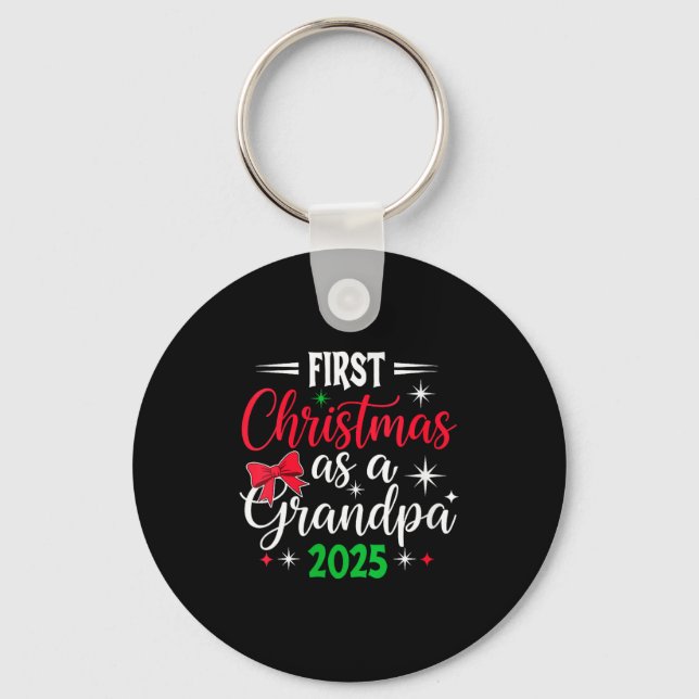 Chaveiro Womens Funny First Christmas As Grandpa 2025 Match (Frente)