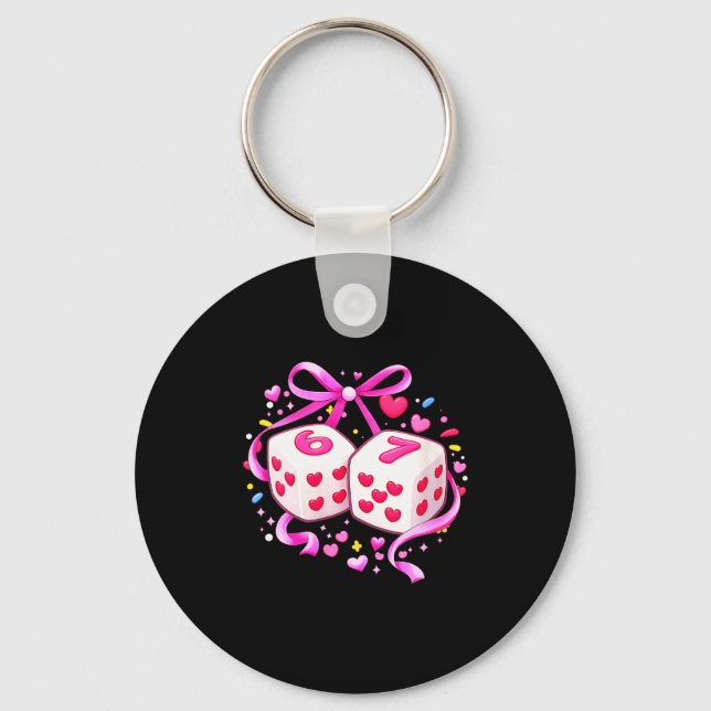 Chaveiro Women's Funny Preppy 67 Valentine Six Seven Dice 6 (Frente)