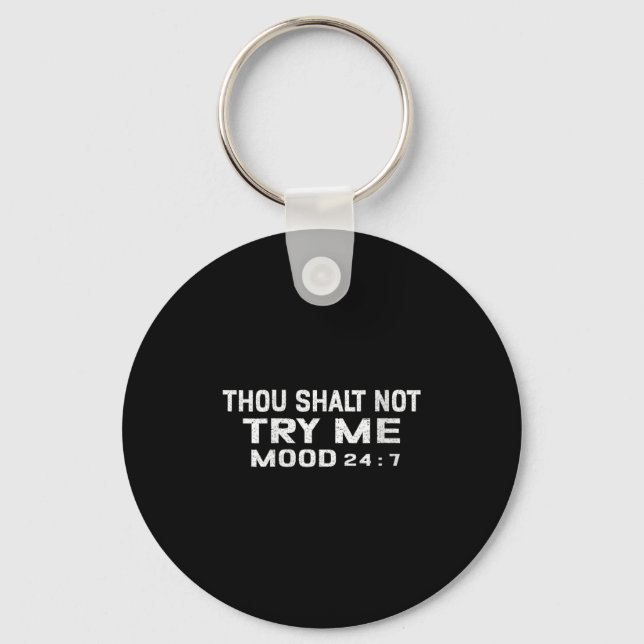 Chaveiro Womens Funny Quote Graphic Thou Shalt Not Try Me,  (Frente)