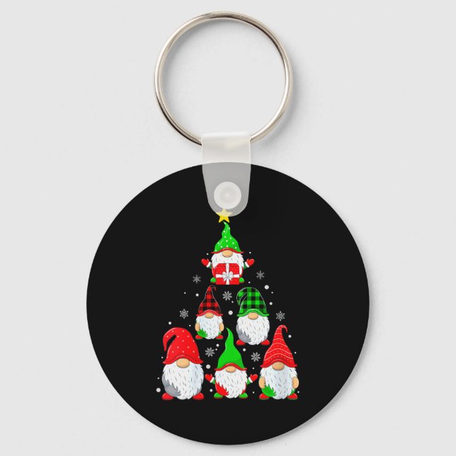 Chaveiro Womens Gnomes Christmas Tree Pajamas Funny Gnome H (Frente)