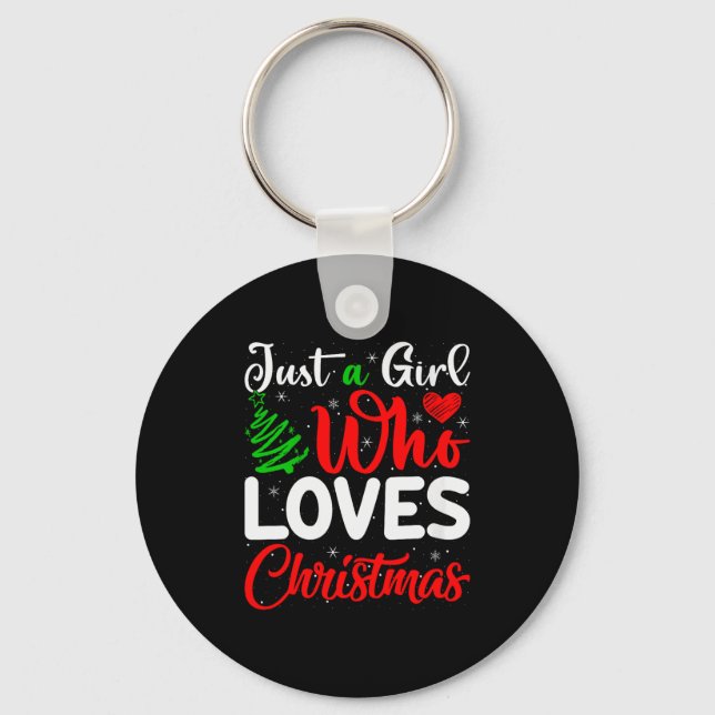 Chaveiro Womens Just A Girl Who Loves Christmas Funny Xmas  (Frente)