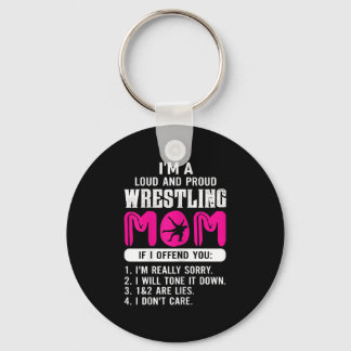Chaveiro Womens Loud Proud Wrestling Mom Wrestling Gift