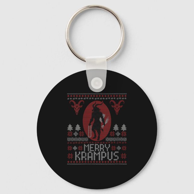 Chaveiro Womens Merry Krampus Horror Creepy Evil Funny Ugly (Frente)