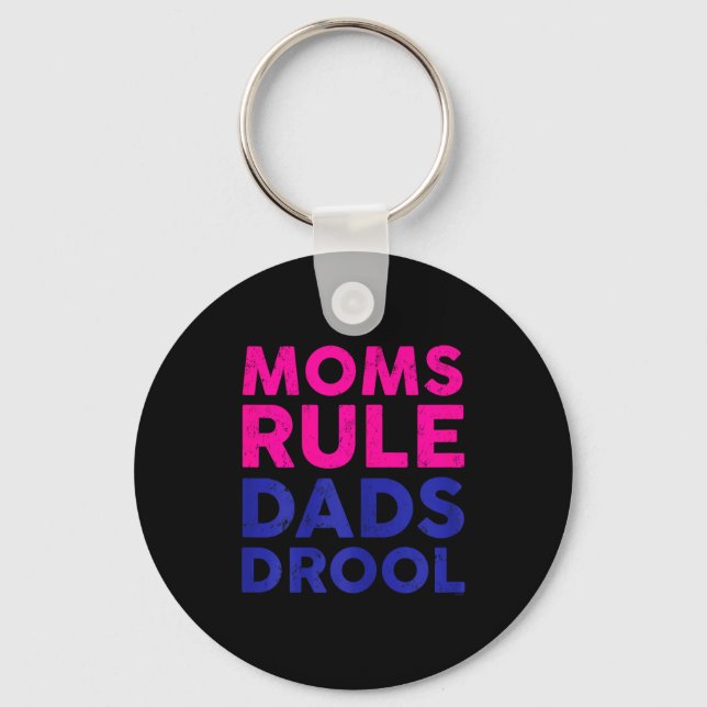 Chaveiro Womens Moms Rule Dads Drool Funny Mother's Day Gra (Frente)
