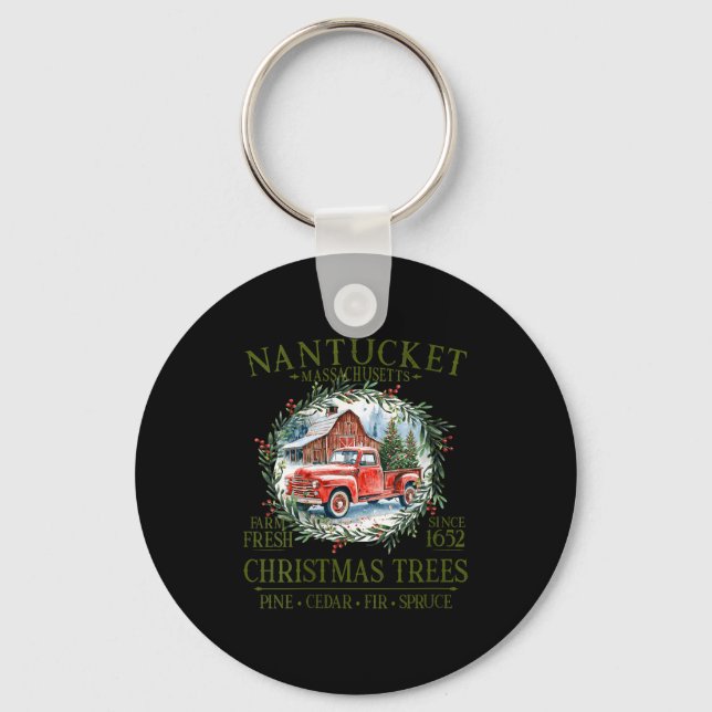 Chaveiro Womens Nantucket Ma Farm Fresh Christmas Trees Gre (Frente)