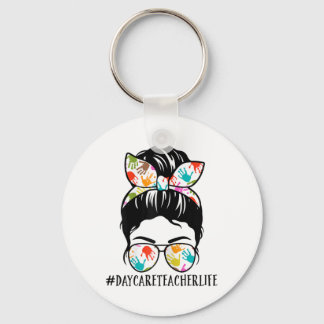 Chaveiro Womens Nn Daycare Teacher Life Messy Bun Mom Woman